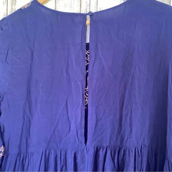 Flying Tomato Navy Embroidered Wide Sleeve Dress - Picture 5 of 6